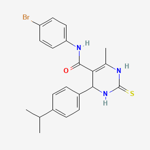 molecular formula C21H22BrN3OS B5230377 N-(4-bromophenyl)-6-methyl-4-(4-propan-2-ylphenyl)-2-sulfanylidene-3,4-dihydro-1H-pyrimidine-5-carboxamide 