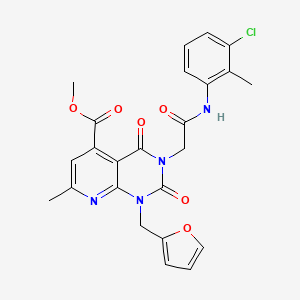 molecular formula C24H21ClN4O6 B5230398 METHYL 3-{[(3-CHLORO-2-METHYLPHENYL)CARBAMOYL]METHYL}-1-[(FURAN-2-YL)METHYL]-7-METHYL-2,4-DIOXO-1H,2H,3H,4H-PYRIDO[2,3-D]PYRIMIDINE-5-CARBOXYLATE 