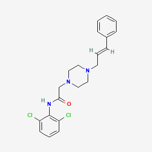 molecular formula C21H23Cl2N3O B5230586 N-(2,6-DICHLOROPHENYL)-2-{4-[(2E)-3-PHENYL-2-PROPEN-1-YL]-1-PIPERAZINYL}ACETAMIDE 