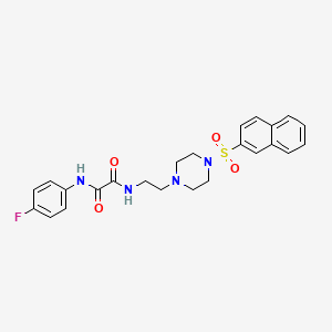 molecular formula C24H25FN4O4S B5230594 N'-(4-FLUOROPHENYL)-N-{2-[4-(NAPHTHALENE-2-SULFONYL)PIPERAZIN-1-YL]ETHYL}ETHANEDIAMIDE 