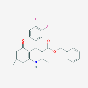 molecular formula C26H25F2NO3 B5230605 Benzyl 4-(3,4-difluorophenyl)-2,7,7-trimethyl-5-oxo-1,4,5,6,7,8-hexahydroquinoline-3-carboxylate 