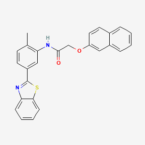 molecular formula C26H20N2O2S B5230607 N-[5-(1,3-benzothiazol-2-yl)-2-methylphenyl]-2-naphthalen-2-yloxyacetamide 