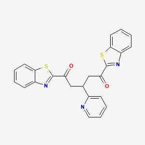 molecular formula C24H17N3O2S2 B5230720 1,5-Bis(1,3-benzothiazol-2-yl)-3-pyridin-2-ylpentane-1,5-dione 