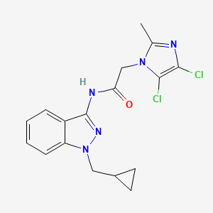 molecular formula C17H17Cl2N5O B5230803 N-[1-(cyclopropylmethyl)indazol-3-yl]-2-(4,5-dichloro-2-methylimidazol-1-yl)acetamide 