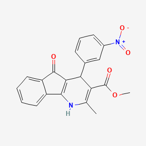 molecular formula C21H16N2O5 B5230830 METHYL 2-METHYL-4-(3-NITROPHENYL)-5-OXO-1H,4H,5H-INDENO[1,2-B]PYRIDINE-3-CARBOXYLATE 