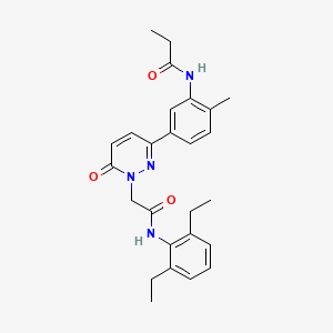 molecular formula C26H30N4O3 B5230854 N-[5-(1-{2-[(2,6-diethylphenyl)amino]-2-oxoethyl}-6-oxo-1,6-dihydropyridazin-3-yl)-2-methylphenyl]propanamide 