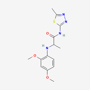 molecular formula C14H18N4O3S B5230936 N~2~-(2,4-dimethoxyphenyl)-N-(5-methyl-1,3,4-thiadiazol-2-yl)alaninamide 