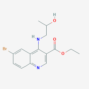 molecular formula C15H17BrN2O3 B5231183 Ethyl 6-bromo-4-(2-hydroxypropylamino)quinoline-3-carboxylate 