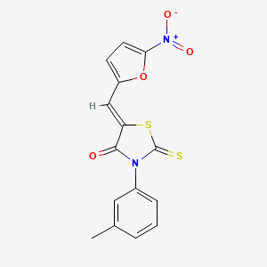 molecular formula C15H10N2O4S2 B5231237 (5Z)-3-(3-methylphenyl)-5-[(5-nitrofuran-2-yl)methylidene]-2-thioxo-1,3-thiazolidin-4-one 
