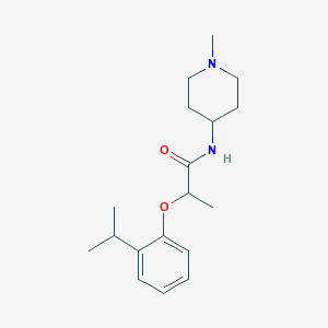 molecular formula C18H28N2O2 B5231337 N-(1-methylpiperidin-4-yl)-2-[2-(propan-2-yl)phenoxy]propanamide 