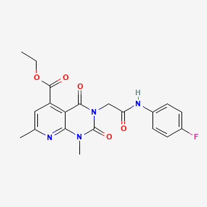 molecular formula C20H19FN4O5 B5231482 ETHYL 3-{[(4-FLUOROPHENYL)CARBAMOYL]METHYL}-1,7-DIMETHYL-2,4-DIOXO-1H,2H,3H,4H-PYRIDO[2,3-D]PYRIMIDINE-5-CARBOXYLATE 