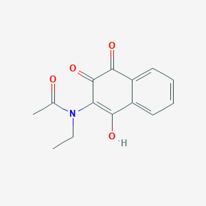 molecular formula C14H13NO4 B5231564 N-ethyl-N-(3-hydroxy-1,4-dioxo-1,4-dihydronaphthalen-2-yl)acetamide 