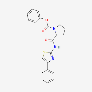 molecular formula C21H19N3O3S B5231704 Phenyl 2-[(4-phenyl-1,3-thiazol-2-yl)carbamoyl]pyrrolidine-1-carboxylate 
