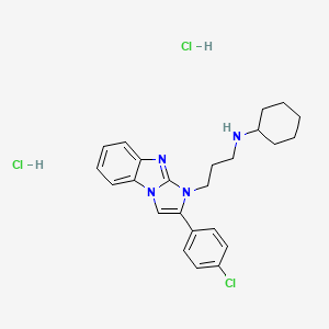 molecular formula C24H29Cl3N4 B5231887 N-[3-[2-(4-chlorophenyl)imidazo[1,2-a]benzimidazol-3-yl]propyl]cyclohexanamine;dihydrochloride 