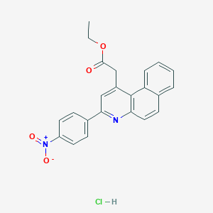 molecular formula C23H19ClN2O4 B5231902 Ethyl 2-[3-(4-nitrophenyl)benzo[f]quinolin-1-yl]acetate;hydrochloride 