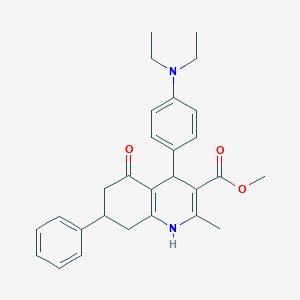 molecular formula C28H32N2O3 B5231998 Methyl 4-[4-(diethylamino)phenyl]-2-methyl-5-oxo-7-phenyl-1,4,5,6,7,8-hexahydroquinoline-3-carboxylate 