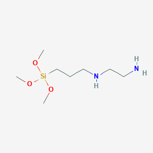 molecular formula C8H22N2O3Si B052321 N-[3-(Trimethoxysilyl)propyl]ethylenediamine CAS No. 1760-24-3