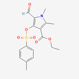 molecular formula C17H19NO6S B5232155 Ethyl 5-formyl-1,2-dimethyl-4-(4-methylphenyl)sulfonyloxypyrrole-3-carboxylate 