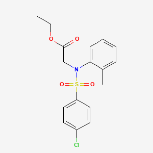 molecular formula C17H18ClNO4S B5232291 ethyl 2-(N-(4-chlorophenyl)sulfonyl-2-methylanilino)acetate 