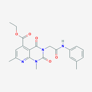 molecular formula C21H22N4O5 B5232764 ETHYL 1,7-DIMETHYL-3-{[(3-METHYLPHENYL)CARBAMOYL]METHYL}-2,4-DIOXO-1H,2H,3H,4H-PYRIDO[2,3-D]PYRIMIDINE-5-CARBOXYLATE 