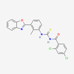 molecular formula C22H15Cl2N3O2S B5232812 N-{[3-(1,3-benzoxazol-2-yl)-2-methylphenyl]carbamothioyl}-2,4-dichlorobenzamide 