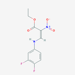 molecular formula C11H10F2N2O4 B5232954 ethyl (E)-3-(3,4-difluoroanilino)-2-nitroprop-2-enoate 