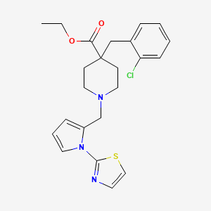 ethyl 4-(2-chlorobenzyl)-1-{[1-(1,3-thiazol-2-yl)-1H-pyrrol-2-yl]methyl}-4-piperidinecarboxylate