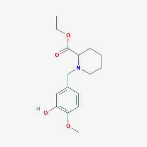 molecular formula C16H23NO4 B5232987 Ethyl 1-[(3-hydroxy-4-methoxyphenyl)methyl]piperidine-2-carboxylate 