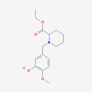 ethyl 1-(3-hydroxy-4-methoxybenzyl)-2-piperidinecarboxylate
