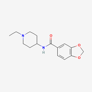 molecular formula C15H20N2O3 B5232993 N-(1-ETHYLPIPERIDIN-4-YL)-2H-13-BENZODIOXOLE-5-CARBOXAMIDE 