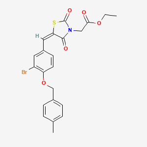 ethyl (5-{3-bromo-4-[(4-methylbenzyl)oxy]benzylidene}-2,4-dioxo-1,3-thiazolidin-3-yl)acetate