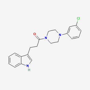 3-{3-[4-(3-chlorophenyl)-1-piperazinyl]-3-oxopropyl}-1H-indole