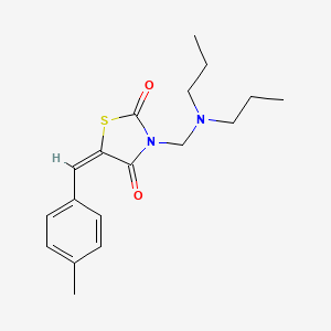 molecular formula C18H24N2O2S B5233057 3-[(dipropylamino)methyl]-5-(4-methylbenzylidene)-1,3-thiazolidine-2,4-dione 