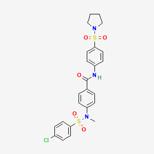 4-[[(4-chlorophenyl)sulfonyl](methyl)amino]-N-[4-(1-pyrrolidinylsulfonyl)phenyl]benzamide