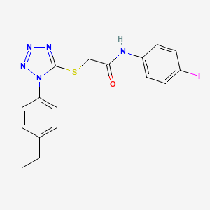 molecular formula C17H16IN5OS B5233084 2-{[1-(4-ethylphenyl)-1H-tetrazol-5-yl]thio}-N-(4-iodophenyl)acetamide 