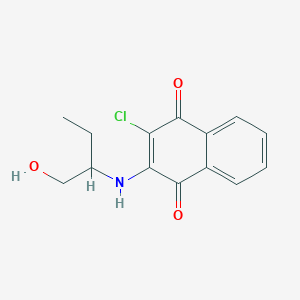 molecular formula C14H14ClNO3 B5233147 2-Chloro-3-(1-hydroxybutan-2-ylamino)naphthalene-1,4-dione 