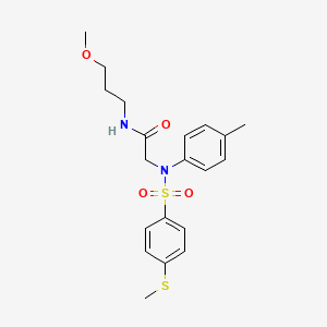 molecular formula C20H26N2O4S2 B5233561 N-(3-METHOXYPROPYL)-2-[N-(4-METHYLPHENYL)4-(METHYLSULFANYL)BENZENESULFONAMIDO]ACETAMIDE CAS No. 5707-70-0