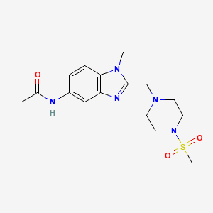 molecular formula C16H23N5O3S B5233624 N-{2-[(4-Methanesulfonylpiperazin-1-YL)methyl]-1-methyl-1H-1,3-benzodiazol-5-YL}acetamide 
