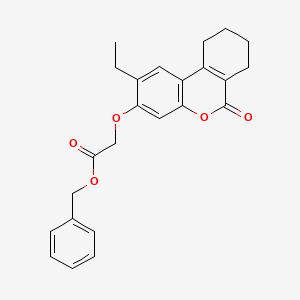 molecular formula C24H24O5 B5233743 Benzyl ((2-ethyl-6-oxo-7,8,9,10-tetrahydro-6H-benzo(C)chromen-3-YL)oxy)acetate 