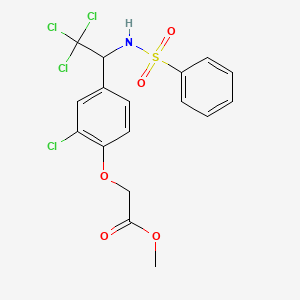 molecular formula C17H15Cl4NO5S B5233774 Methyl 2-[4-[1-(benzenesulfonamido)-2,2,2-trichloroethyl]-2-chlorophenoxy]acetate 