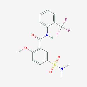 molecular formula C17H17F3N2O4S B5233971 5-(dimethylsulfamoyl)-2-methoxy-N-[2-(trifluoromethyl)phenyl]benzamide 