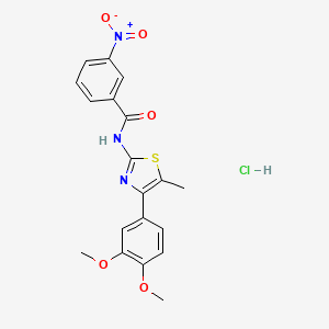 molecular formula C19H18ClN3O5S B5234095 N-[4-(3,4-dimethoxyphenyl)-5-methyl-1,3-thiazol-2-yl]-3-nitrobenzamide;hydrochloride 