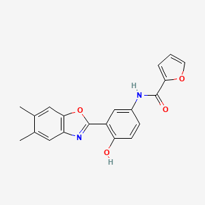 molecular formula C20H16N2O4 B5234133 N-[3-(5,6-dimethyl-1,3-benzoxazol-2-yl)-4-hydroxyphenyl]furan-2-carboxamide 