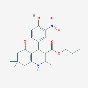 molecular formula C22H26N2O6 B5234319 Propyl 4-(4-hydroxy-3-nitrophenyl)-2,7,7-trimethyl-5-oxo-1,4,5,6,7,8-hexahydroquinoline-3-carboxylate 