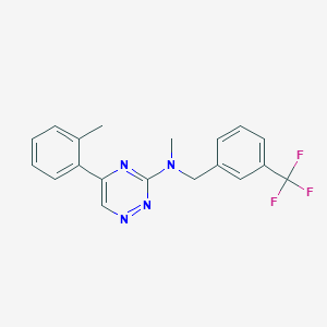 molecular formula C19H17F3N4 B5234352 N-methyl-5-(2-methylphenyl)-N-[[3-(trifluoromethyl)phenyl]methyl]-1,2,4-triazin-3-amine 