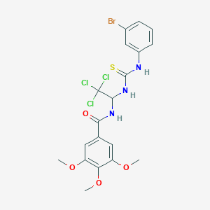 molecular formula C19H19BrCl3N3O4S B5234543 N-[1-[(3-bromophenyl)carbamothioylamino]-2,2,2-trichloroethyl]-3,4,5-trimethoxybenzamide 