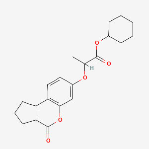 molecular formula C21H24O5 B5234609 cyclohexyl 2-[(4-oxo-2,3-dihydro-1H-cyclopenta[c]chromen-7-yl)oxy]propanoate 