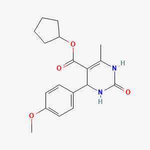 molecular formula C18H22N2O4 B5234684 Cyclopentyl 4-(4-methoxyphenyl)-6-methyl-2-oxo-1,2,3,4-tetrahydropyrimidine-5-carboxylate 
