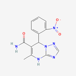 molecular formula C13H12N6O3 B5234723 5-methyl-7-(2-nitrophenyl)-4,7-dihydro[1,2,4]triazolo[1,5-a]pyrimidine-6-carboxamide 