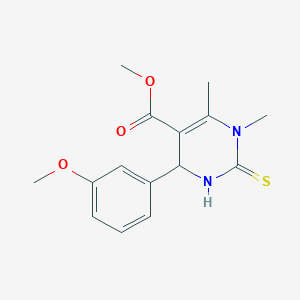 molecular formula C15H18N2O3S B5234742 Methyl 6-(3-methoxyphenyl)-3,4-dimethyl-2-sulfanylidene-1,6-dihydropyrimidine-5-carboxylate CAS No. 5976-09-0